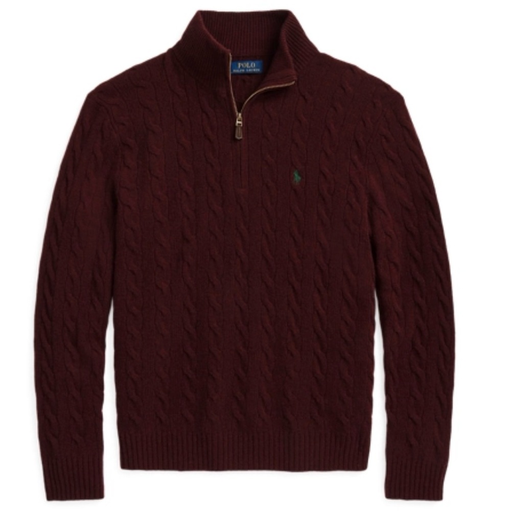 Polo by Ralph Lauren Classic Wine Zip Up Sweater